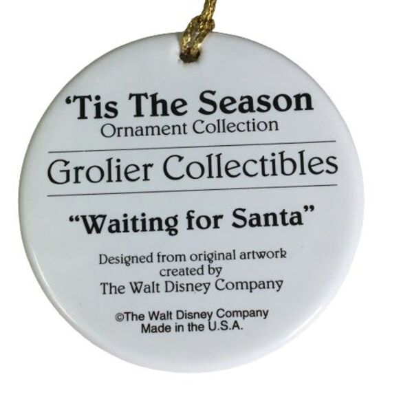 Disney Grolier ‘Tis the Season “Waiting for Santa” Ornament Mickey Mouse Pluto - Picture 3 of 3